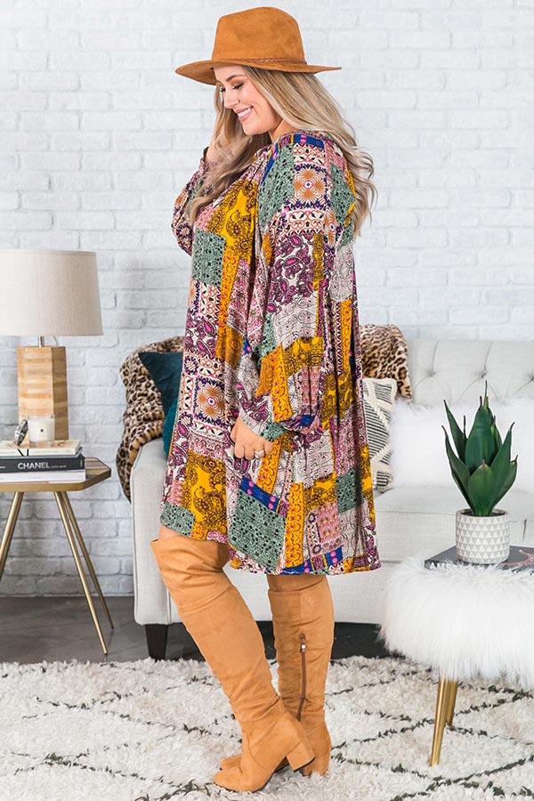 Laughing Until Midnight Shift Dress In Mustard  Curves Image - 2