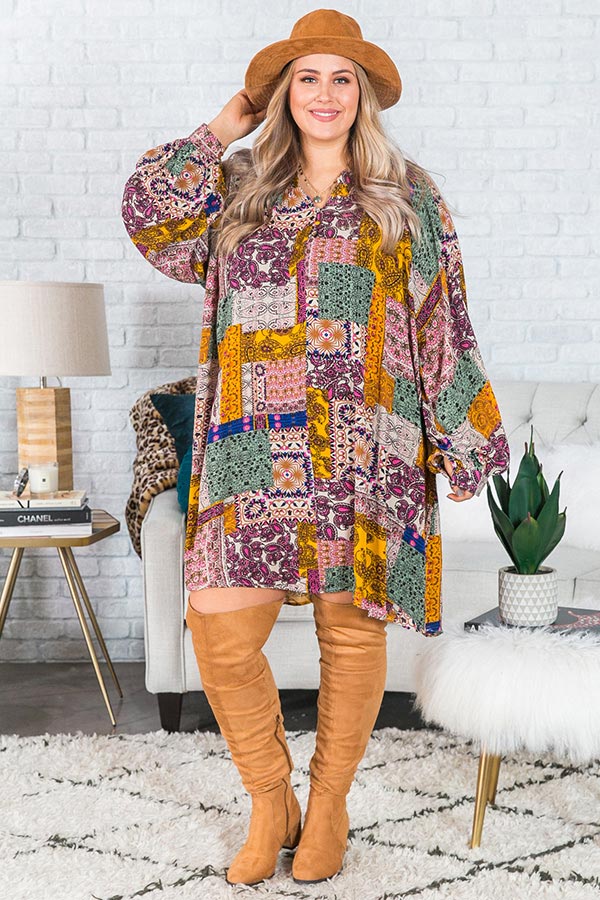 Laughing Until Midnight Shift Dress In Mustard  Curves Image - 1