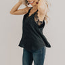 Happy Hearts Lace Trimmed Tank in Black Image - 1