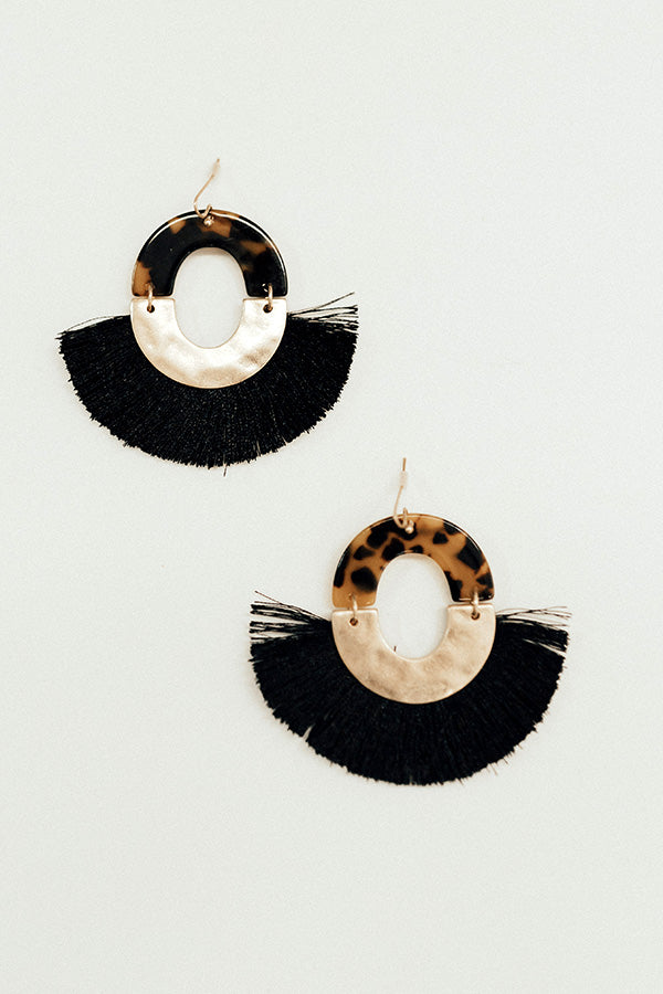 Cocktail Occasion Tassel Earrings in Black