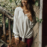 Lodge Party Henley Top In Stone Image - 1