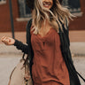 Happy Hearts Lace Trimmed Tank in Rustic Rose Image - 1