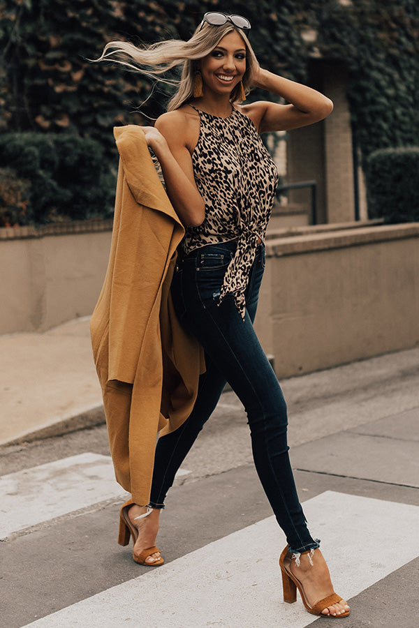 Martini Kisses Leopard Tank In Iced Latte