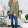 Eye Candy Tunic Sweater In Sage Image - 1