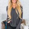 Snow Day Sweetness Shift Top In Grey Image - 1
