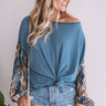 Hello Lovely Waffle Knit Shift Top in Autumn Sky Image - 1