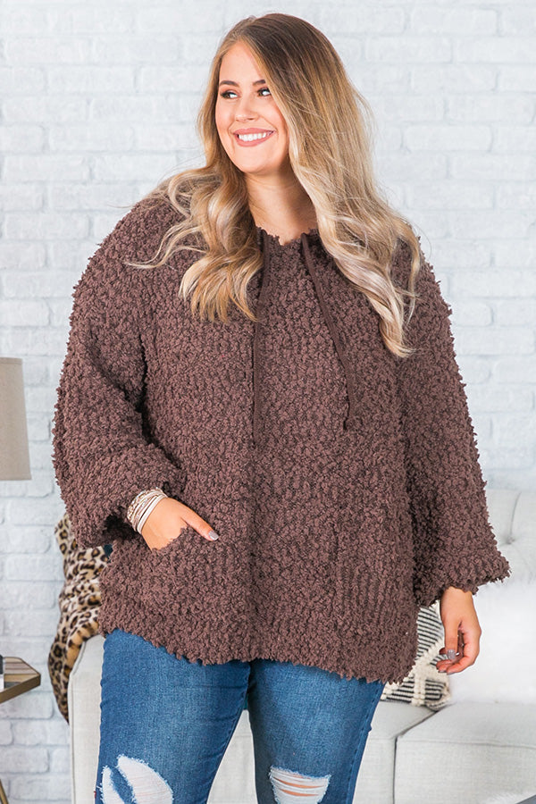 Cuddle Up And Get Cozy Hoodie In Brown Curves Image - 2