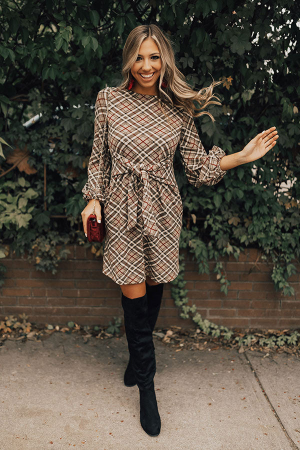 Cold Front Kisses Tie Dress in Birch Image - 1