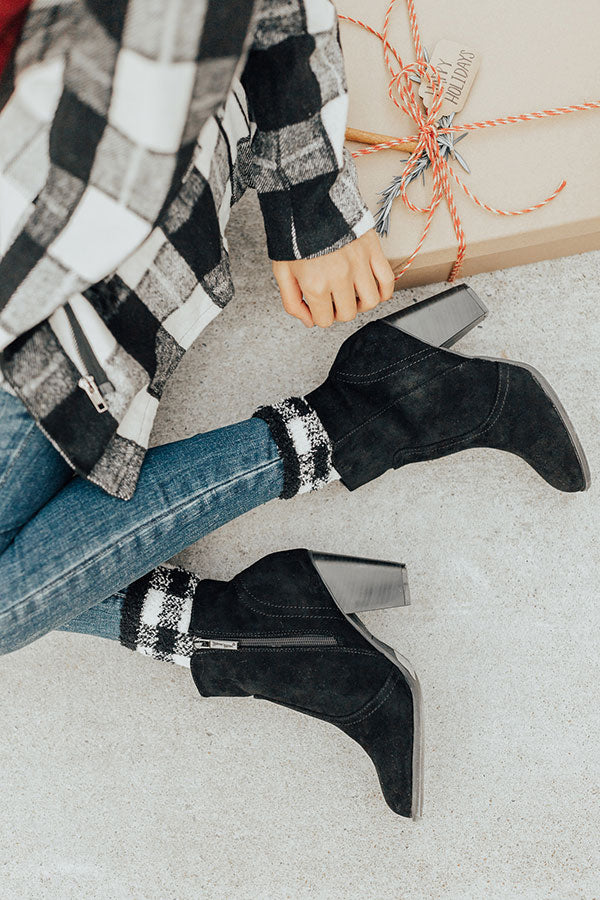 The Parton Faux Suede Bootie In Black Image - 1
