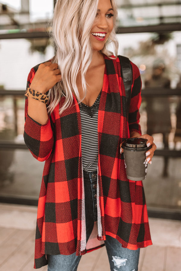 Cider In Soho Buffalo Check Cardigan