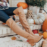 The Diana Faux Suede Thigh High Boot In Camel Image - 1