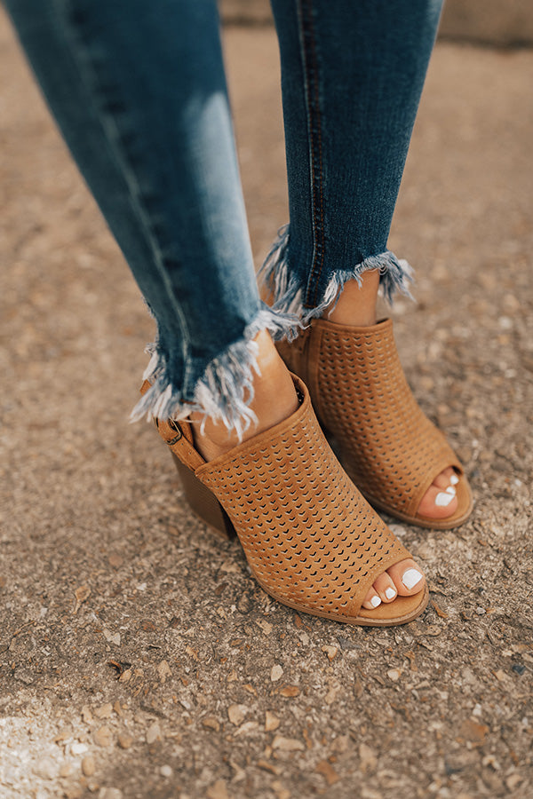 The Caitlyn Peep Toe Bootie In Camel