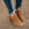 The Caitlyn Peep Toe Bootie In Camel Image - 1