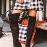 The Diana Faux Suede Thigh High Boot In Black Image - 1