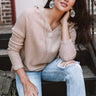 Retreat To The Cabin Shift Sweater In Iced Latte Image - 1