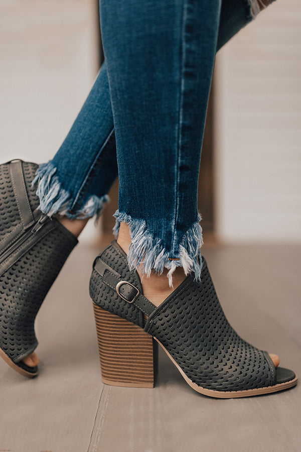 The Caitlyn Peep Toe Bootie In Army Green Image - 3