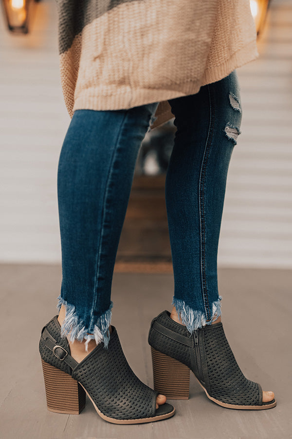 The Caitlyn Peep Toe Bootie In Army Green Image - 2