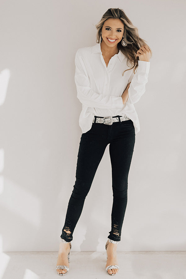 Teacher's Pet Shift Top in White
