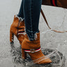 The Jet Set Faux Leather Bootie In Tan Image - 1