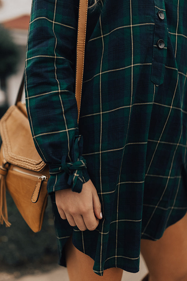 Forever Favorite Plaid Dress In Green Image - 5