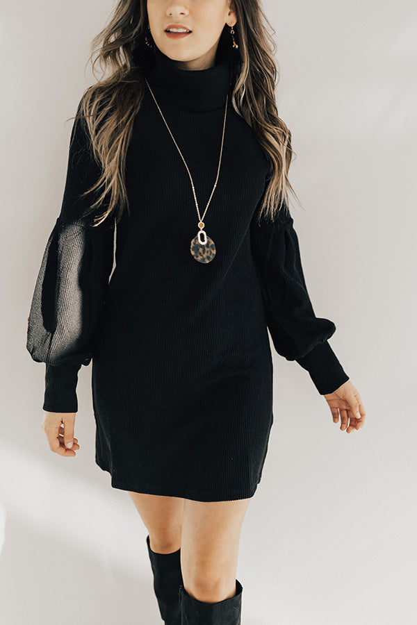 Hey Pumpkin Sweater Dress In Black Image - 4