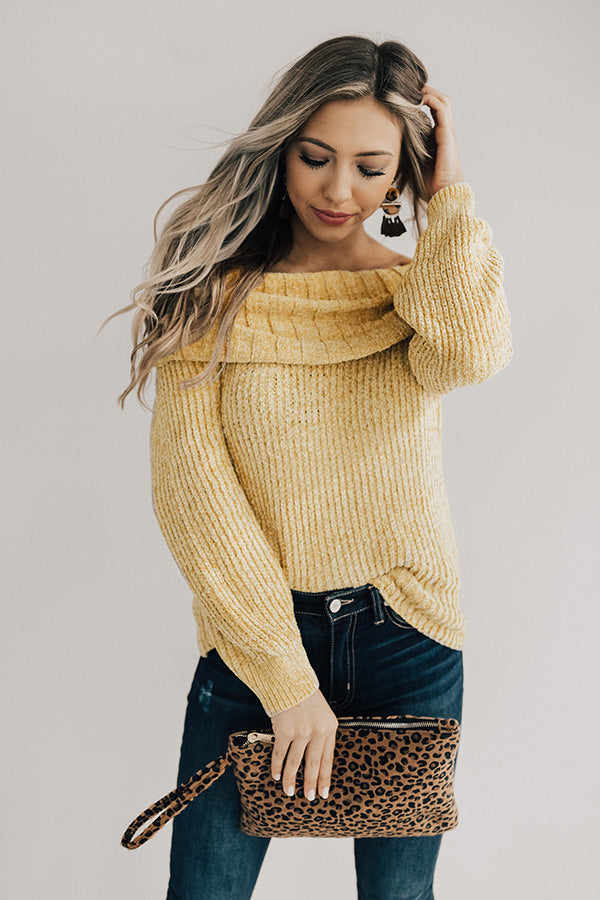 Snow Valley Snuggles Chenille Sweater in Marigold Image - 1