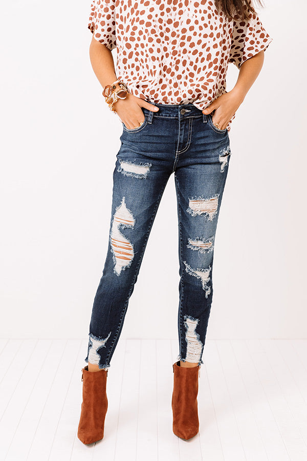 The Flora Midrise Distressed Skinny