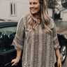 Camera Flashes Snake Print Shift Top  Curves Image - 1