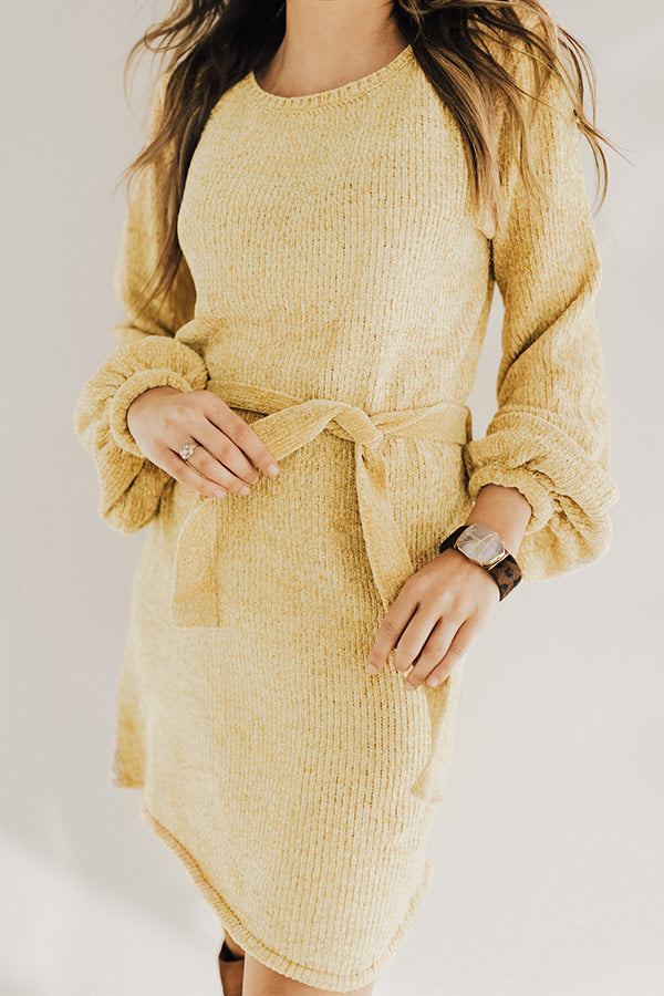 Keeping Cozy Chenille Sweater Dress in Marigold Image - 2