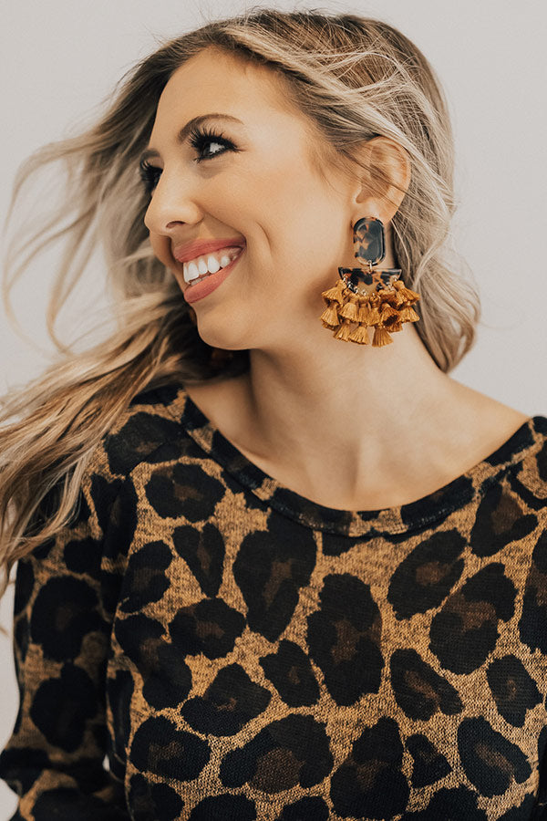 At The After Party Tortoiseshell Earrings In Maple