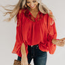 All Day Chic Lace Top In Red Image - 1