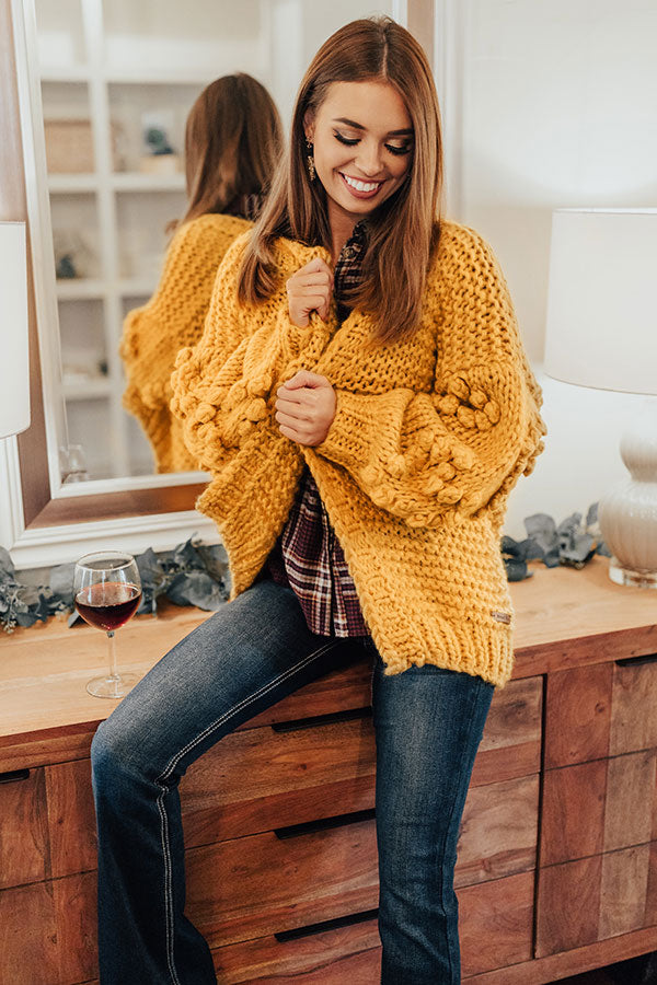 Sugar And Cinnamon Hand-Knit Cardigan In Marigold Image - 2