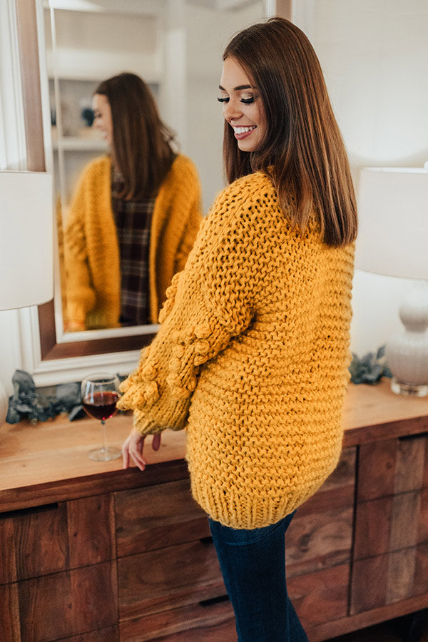 Sugar And Cinnamon Hand-Knit Cardigan In Marigold Image - 4