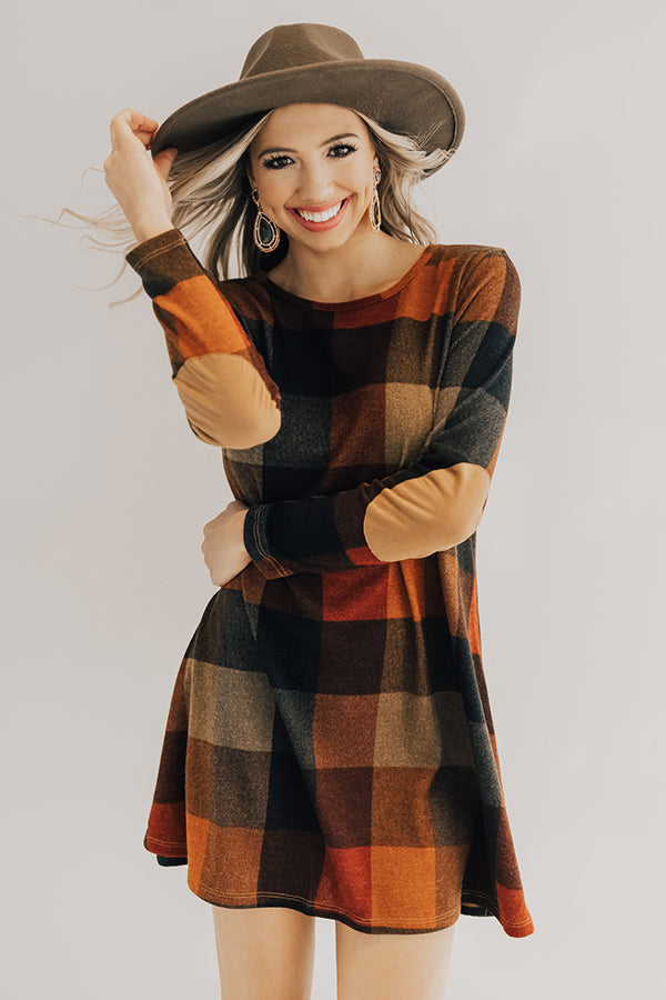 Hey Sugar Plum Buffalo Check Sweater Dress Image - 1