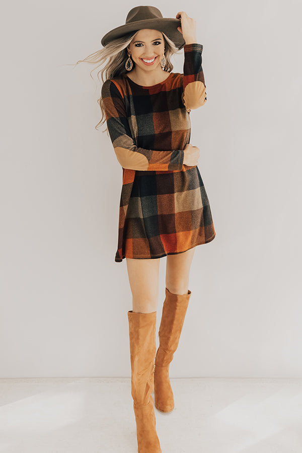 Hey Sugar Plum Buffalo Check Sweater Dress Image - 2