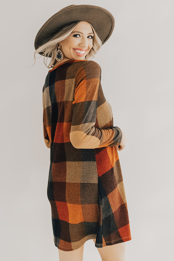 Hey Sugar Plum Buffalo Check Sweater Dress Image - 5