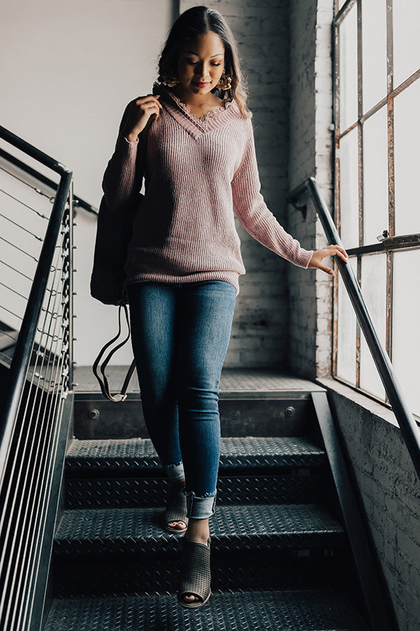 Hot Chocolate Cozy Chenille Sweater In Blush Image - 1