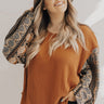 Caramel Apple Kisses Waffle Knit Top  Curves Image - 1