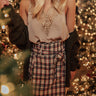 Autumn Days High Waist Plaid Skirt in Birch Image - 1