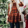 Cocoa Moment Plaid Top in Cinnamon Image - 1