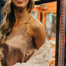 City Socialite Satin Tank in Light Hazelnut Image - 1