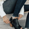 The Baylor Faux Leather Peep Toe Bootie In Black Image - 1