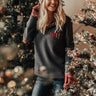 Keep It Cool Quilted Shift Sweater in Charcoal Image - 1