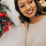 Swipe Right Earrings In Hunter Green Image - 1