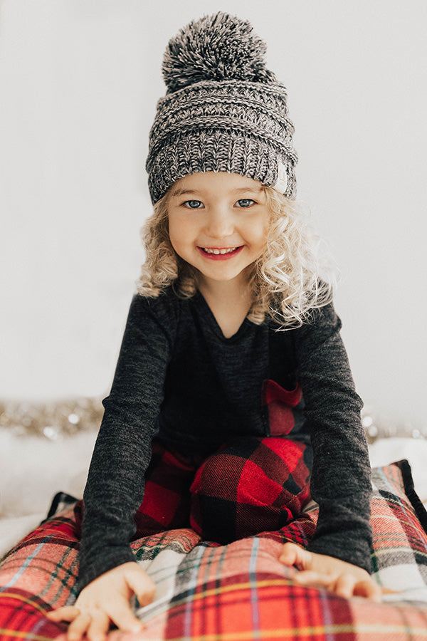 Children's CC Two Tone Beanie In Grey