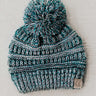 Children's CC Two Tone Beanie In Turquoise Image - 1