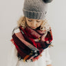 Children's CC Pom-Pom Beanie In Dark Grey Image - 1