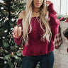 Snow Kisses Fuzzy Sweater in Berry Image - 1
