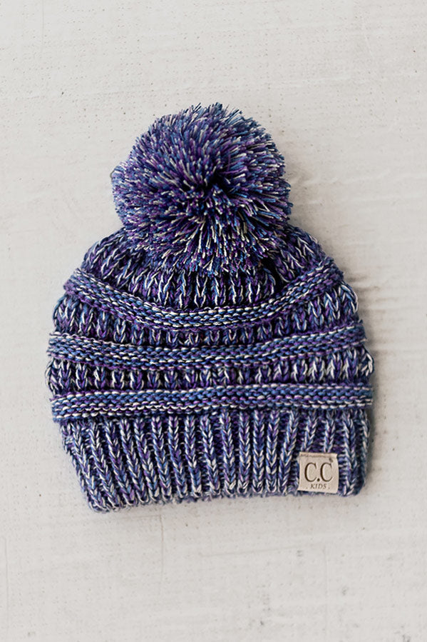 Children's CC Two Tone Beanie In Purple Image - 1