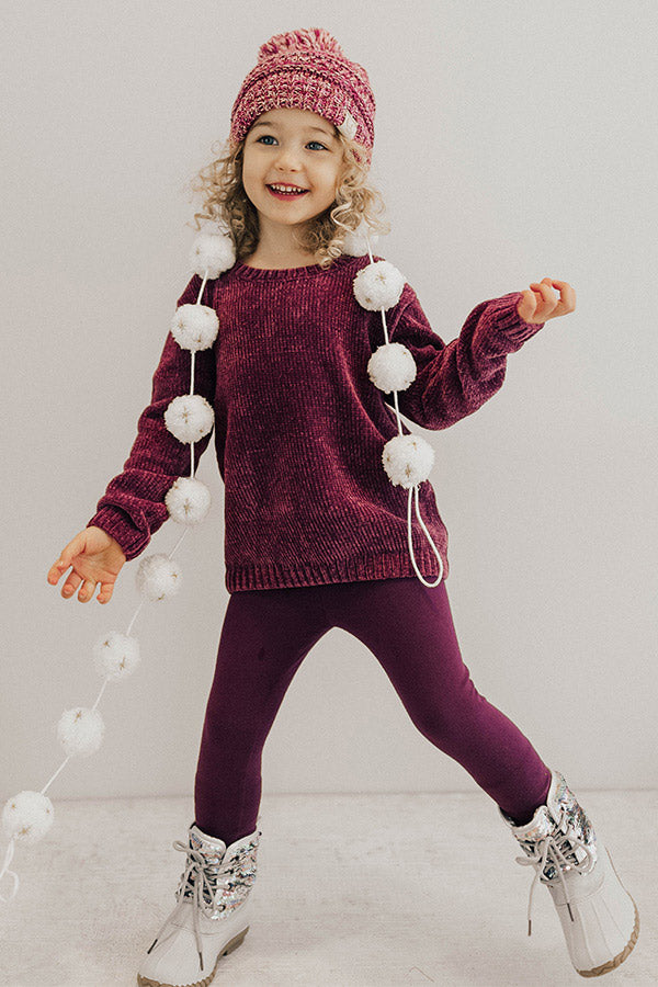 Children's CC Two Tone Beanie In Hot Pink Image - 1